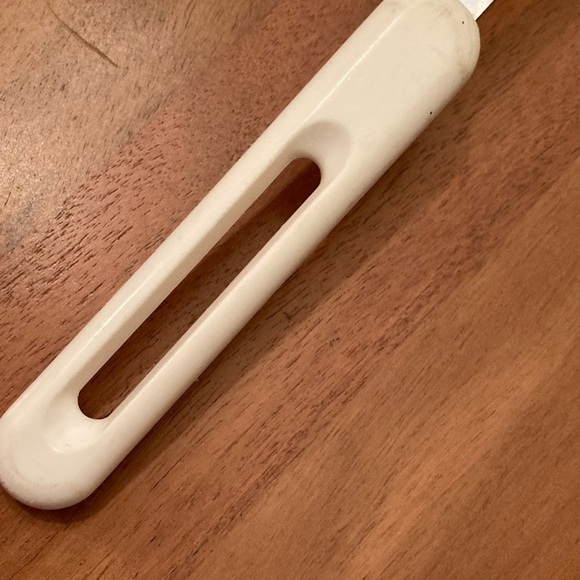 Vintage Ekco Nylon Green Spoon & Grey Pancake Spatula with Cream Keyhole Handles - Picture 9 of 13